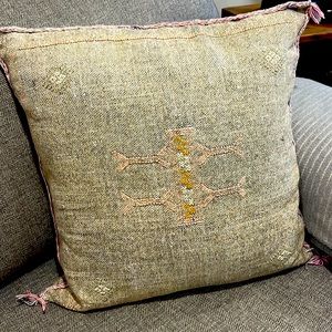 Turkish kilim pillow grey
